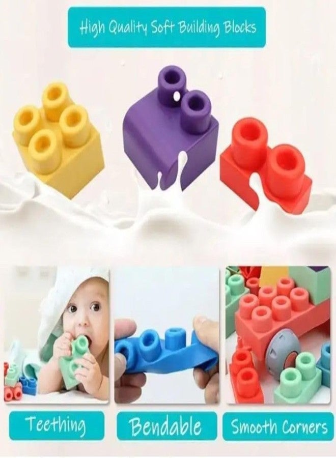 KITMEER 50PCS Soft Rubber Building Blocks Toys Big Soft Playing Blocks (50 PCS) - Image 3